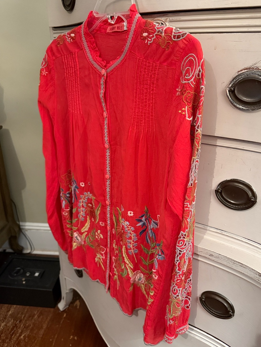 Johnny Was Ruelle Button Down Embroidered Blouse S - Picture 8 of 14